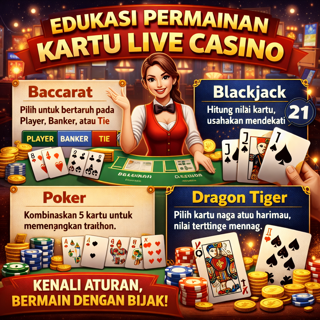 Panduan permainan kartu dalam live casino: aturan dasar, alur meja, fairness, risiko, serta tips aman menjaga kontrol dan keamanan akun.