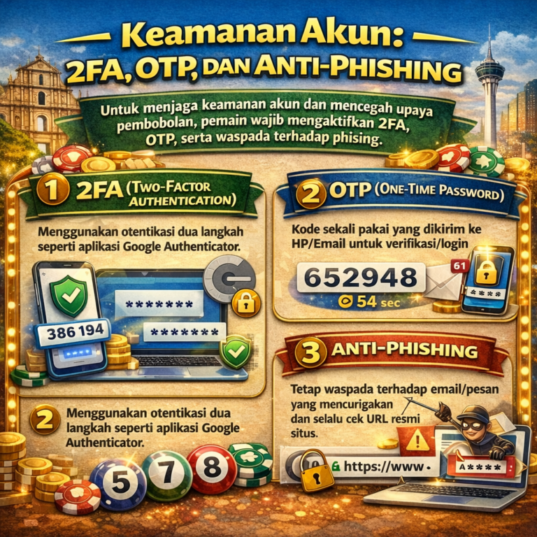 Keamanan akun: 2FA, OTP, dan anti-phishing