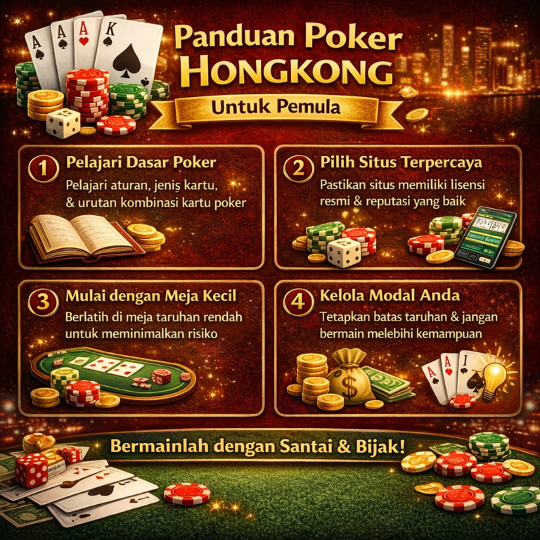 Baru coba Poker Hongkong? Panduan pemula ini bahas aturan, kombinasi kartu, tempo taruhan, dan tips main sehat tanpa mengejar hasil. Biar makin paham.